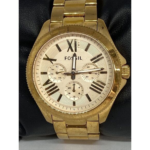 Fossil AM4511 Womens Stainless Steel Analog Rose Gold Dial Quartz Watch XX425 - Picture 2 of 12